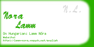 nora lamm business card